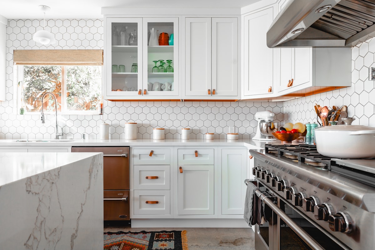 Remodeled kitchen with custom cabinetry